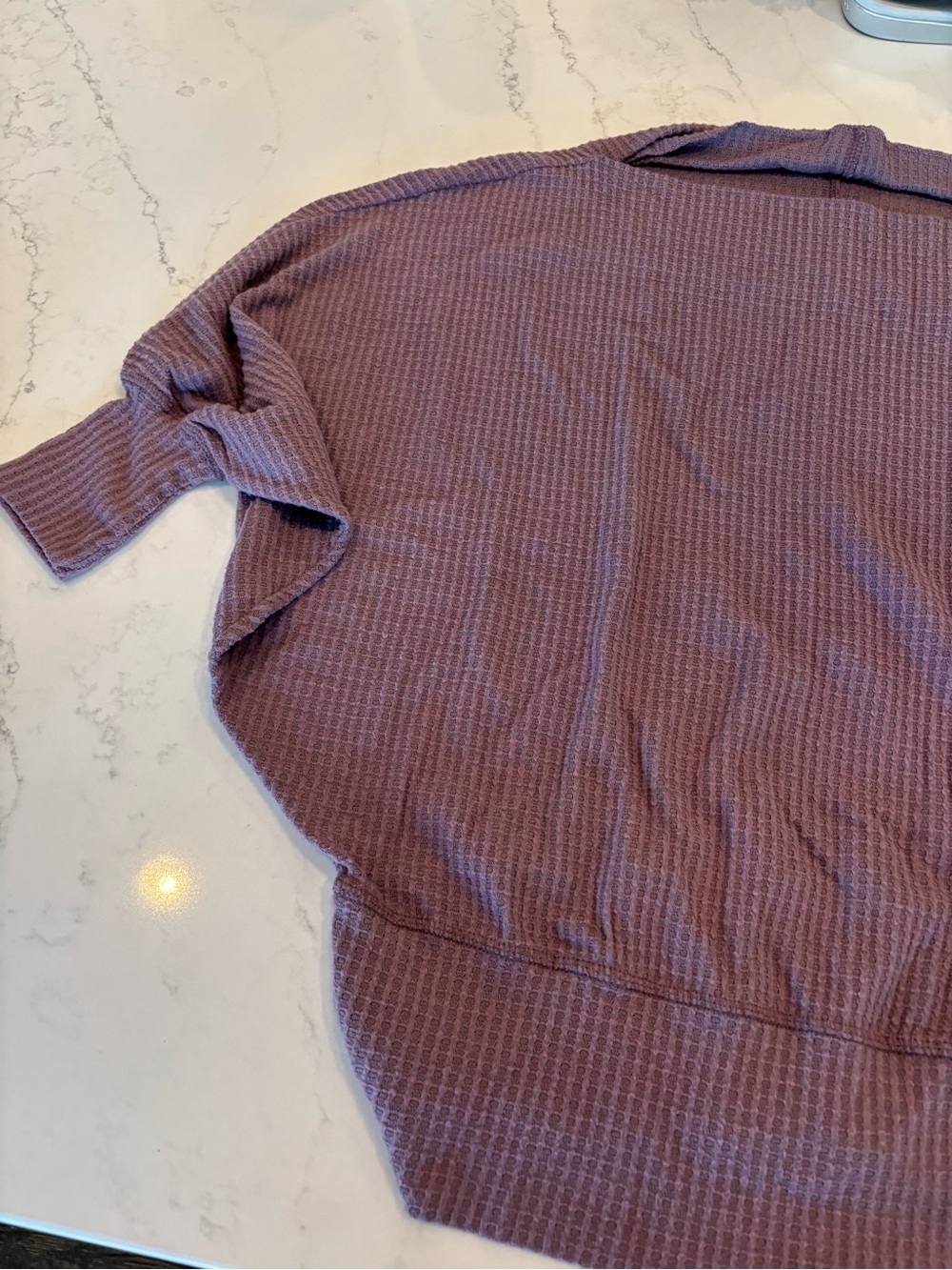 easel Off-the-Shoulder Mauve Brown Knit Sweater - Picture 3 of 5